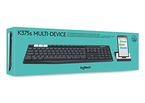 Logitech K375s Set aus Kabelloser Tastatur & Smartphone-Halterung, Bluetooth & 2.4 GHz Verbindung, Multi-Device & Easy Switch Feature, PC/Mac/Tablet/Smartphone, Deutsches QWERTZ-Layout - Graphit/Weiß - EDV-Guru (Guru e.U.)