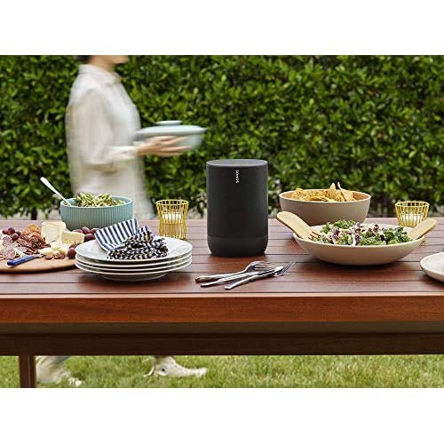 Sonos Move Smart Speaker (Wasserfester WLAN und Bluetooth Lautsprecher mit Alexa Sprachsteuerung, Google Assistant und AirPlay 2 – Kabellose Outdoor Musikbox mit Akku für Musikstreaming) schwarz - EDV-Guru (Guru e.U.)